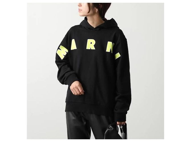 Sudadera con capucha Marni bordada con logo negra de algodón Negro - vista 5