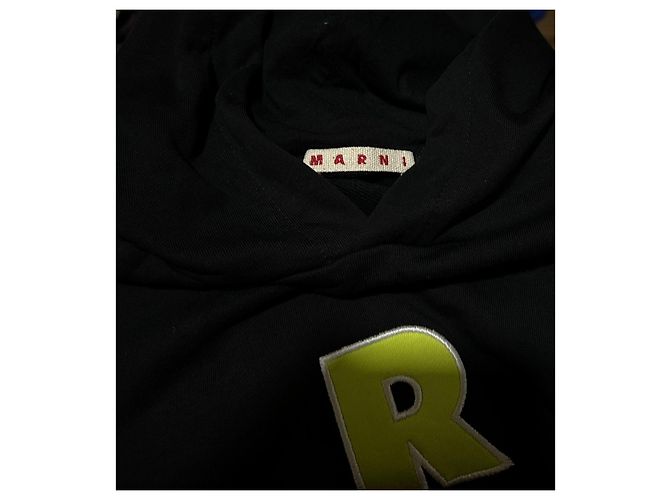 Sudadera con capucha Marni bordada con logo negra de algodón Negro - vista 6