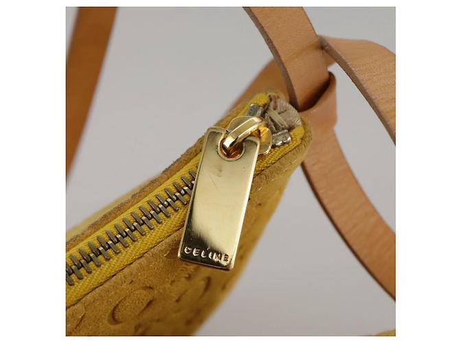 Céline Borsa a spalla in tela Macadam Celine C gialla Auth 103245 Giallo - vista 10