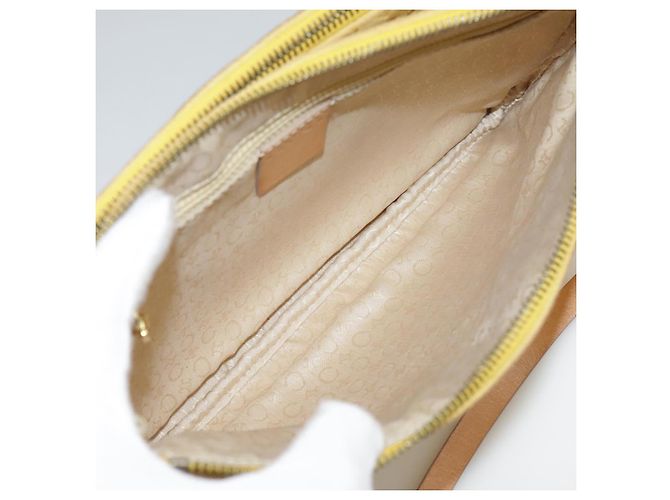 Céline Borsa a spalla in tela Macadam Celine C gialla Auth 103245 Giallo - vista 11