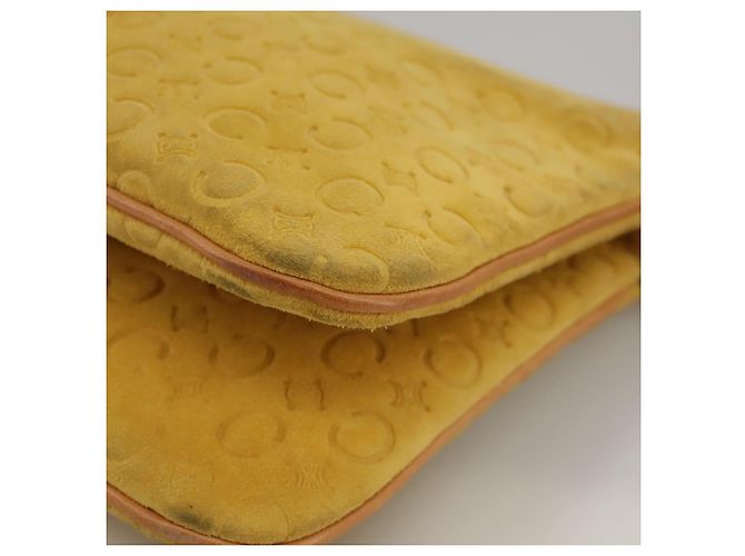 Céline Borsa a spalla in tela Macadam Celine C gialla Auth 103245 Giallo - vista 15