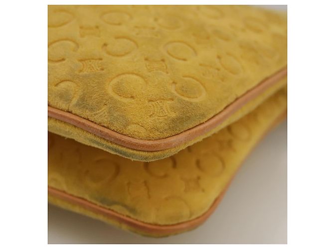 Céline Borsa a spalla in tela Macadam Celine C gialla Auth 103245 Giallo - vista 17