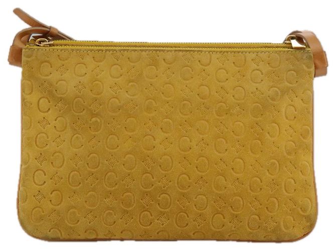 Céline Borsa a spalla in tela Macadam Celine C gialla Auth 103245 Giallo - vista 2