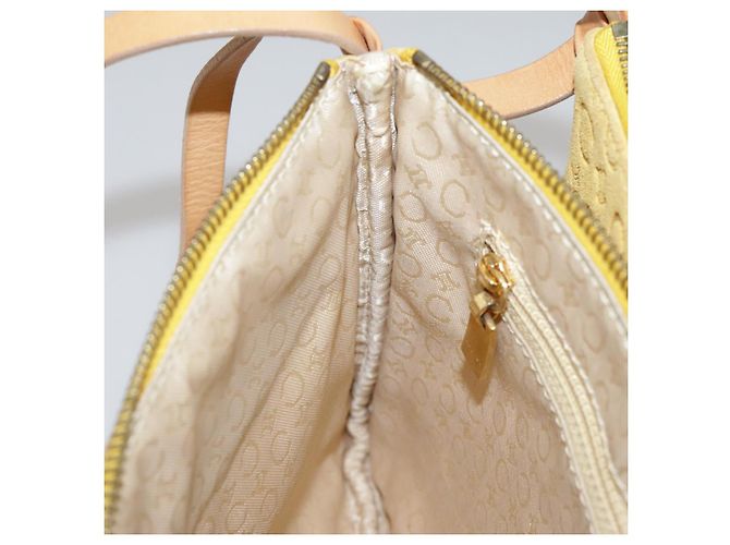 Céline Borsa a spalla in tela Macadam Celine C gialla Auth 103245 Giallo - vista 20
