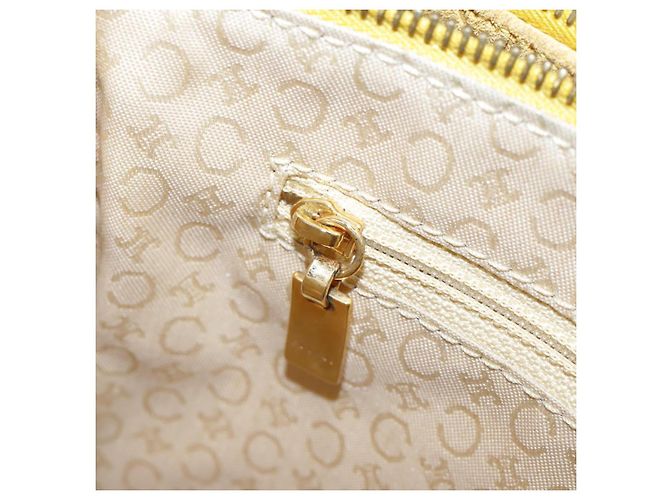 Céline Borsa a spalla in tela Macadam Celine C gialla Auth 103245 Giallo - vista 21