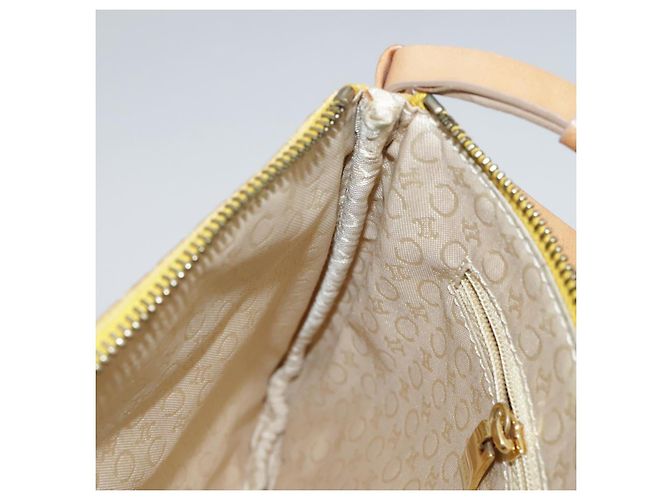 Céline Borsa a spalla in tela Macadam Celine C gialla Auth 103245 Giallo - vista 25