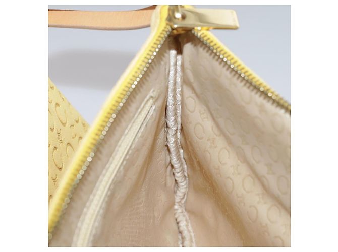 Céline Borsa a spalla in tela Macadam Celine C gialla Auth 103245 Giallo - vista 26
