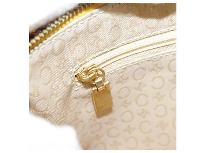 Céline Borsa a spalla in tela Macadam Celine C gialla Auth 103245 Giallo - vista 27