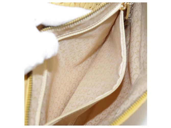 Céline Borsa a spalla in tela Macadam Celine C gialla Auth 103245 Giallo - vista 28