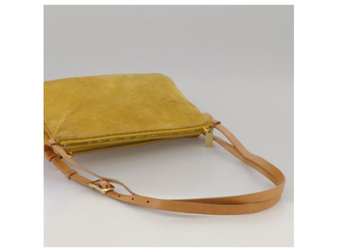 Céline Borsa a spalla in tela Macadam Celine C gialla Auth 103245 Giallo - vista 7