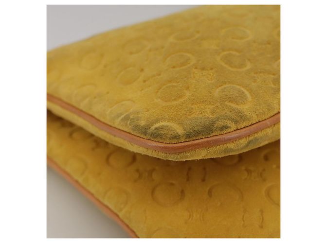 Céline Borsa a spalla in tela Macadam Celine C gialla Auth 103245 Giallo - vista 9