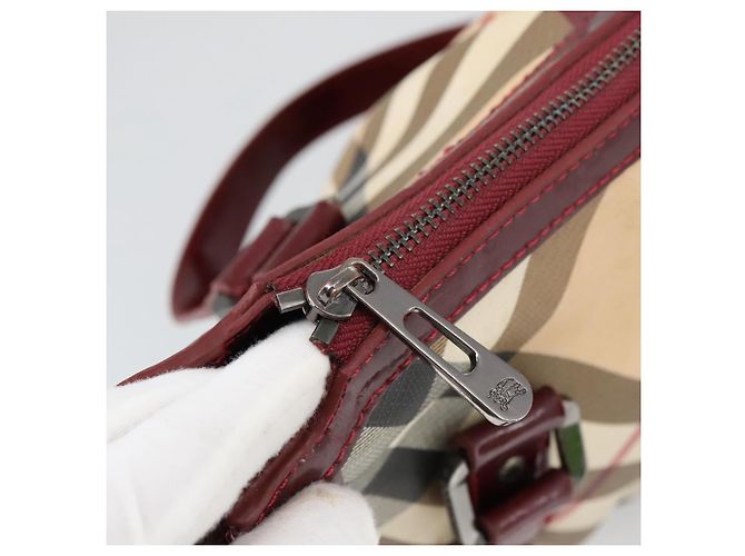 Borsa a mano Burberry Nova Check in PVC pelle 2 vie beige Auth mr743 - vista 10