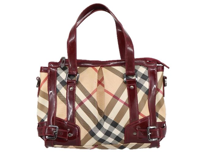 Borsa a mano Burberry Nova Check in PVC pelle 2 vie beige Auth mr743 - vista 13