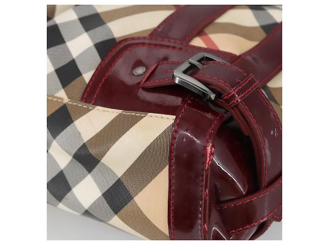 Borsa a mano Burberry Nova Check in PVC pelle 2 vie beige Auth mr743 - vista 14