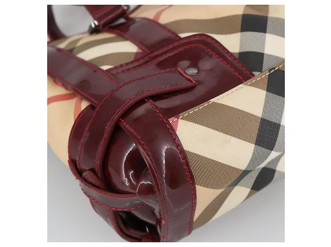 Borsa a mano Burberry Nova Check in PVC pelle 2 vie beige Auth mr743 - vista 16