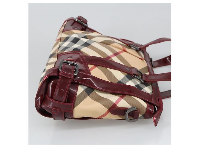 Borsa a mano Burberry Nova Check in PVC pelle 2 vie beige Auth mr743 - vista 3