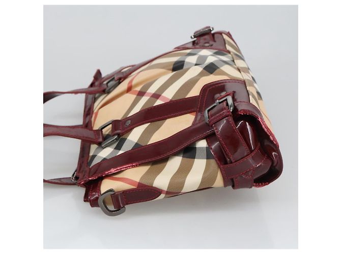 Borsa a mano Burberry Nova Check in PVC pelle 2 vie beige Auth mr743 - vista 4
