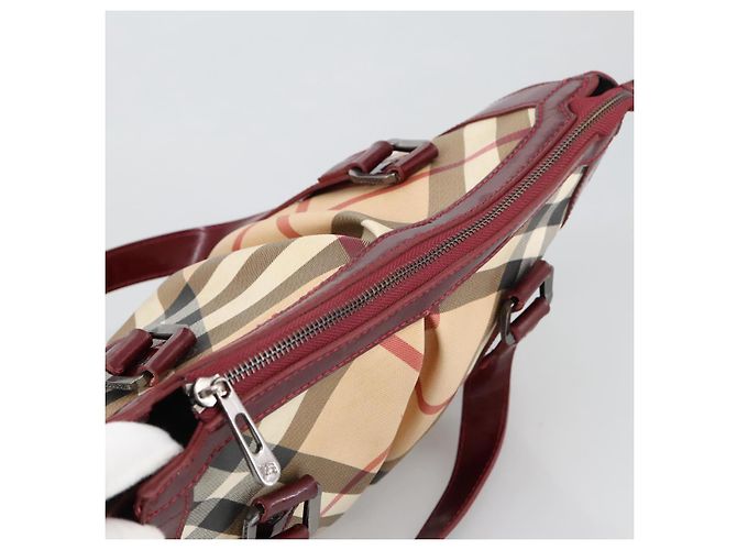 Borsa a mano Burberry Nova Check in PVC pelle 2 vie beige Auth mr743 - vista 6