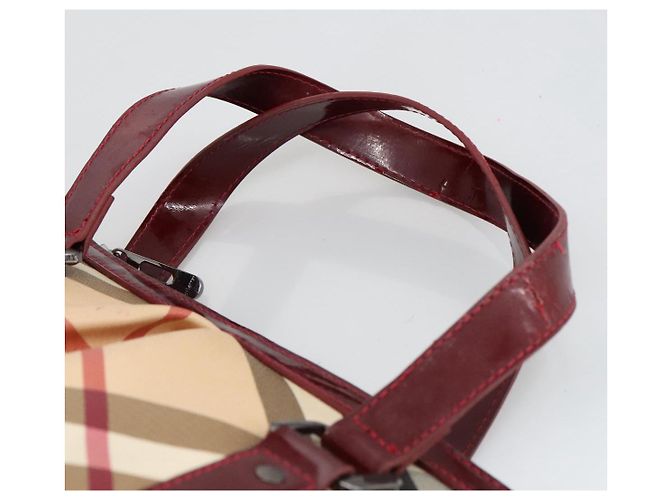 Borsa a mano Burberry Nova Check in PVC pelle 2 vie beige Auth mr743 - vista 8
