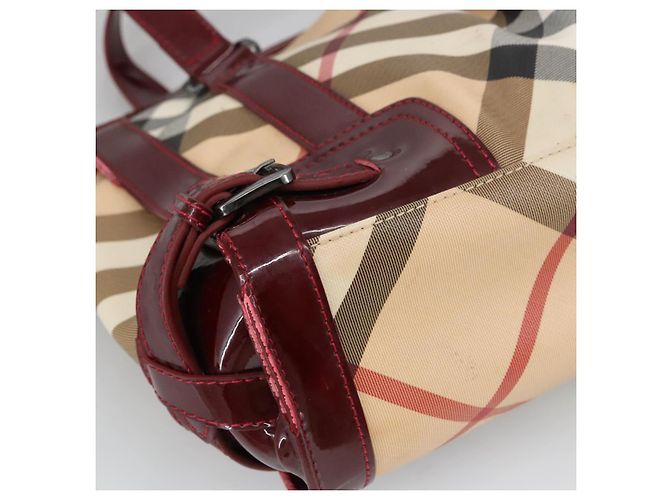 Borsa a mano Burberry Nova Check in PVC pelle 2 vie beige Auth mr743 - vista 9