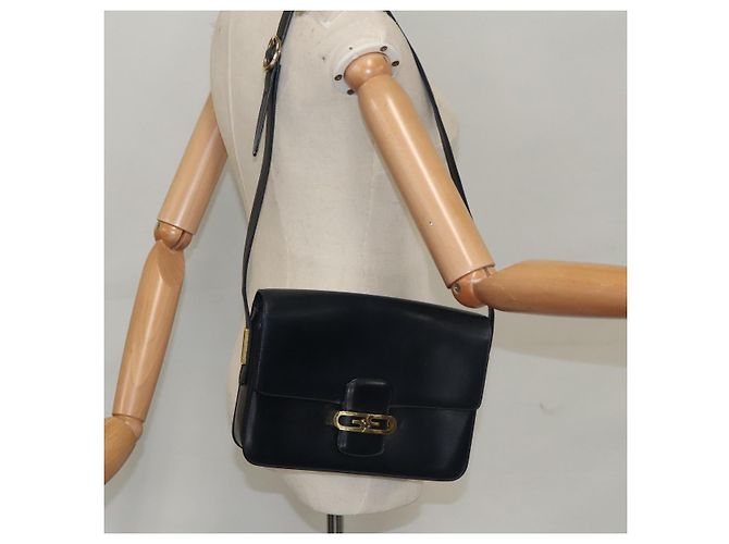 Borsa a Spalla GUCCI in Pelle Blu Navy Oro Auth yk16077 D'oro - vista 25