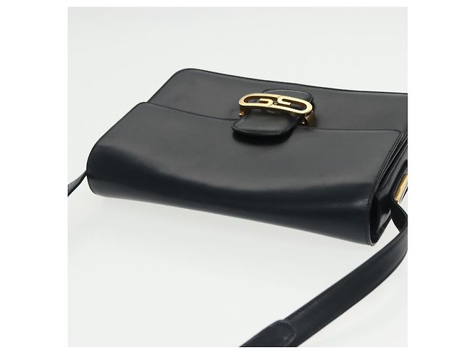 Borsa a Spalla GUCCI in Pelle Blu Navy Oro Auth yk16077 D'oro - vista 6
