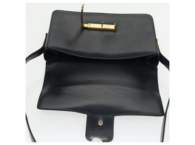 Borsa a Spalla GUCCI in Pelle Blu Navy Oro Auth yk16077 D'oro - vista 9