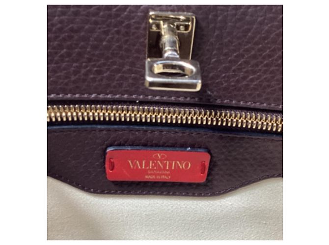 Valentino Garavani Bolso de mano Valentino Medium Joylock en cuero burdeos Roja - vista 10