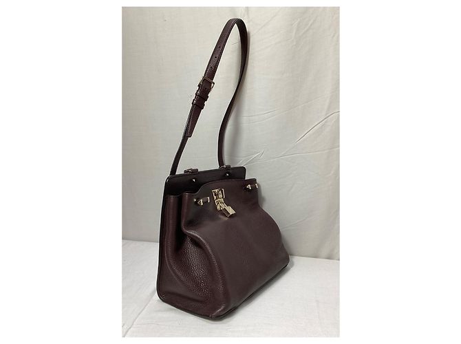 Valentino Garavani Bolso de mano Valentino Medium Joylock en cuero burdeos Roja - vista 15