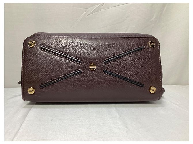Valentino Garavani Bolso de mano Valentino Medium Joylock en cuero burdeos Roja - vista 16