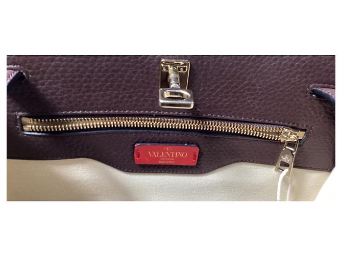 Valentino Garavani Bolso de mano Valentino Medium Joylock en cuero burdeos Roja - vista 21