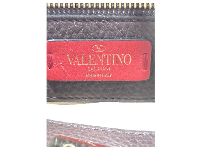 Valentino Garavani Bolso de mano Valentino Medium Joylock en cuero burdeos Roja - vista 22