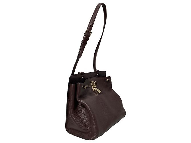 Valentino Garavani Bolso de mano Valentino Medium Joylock en cuero burdeos Roja - vista 4