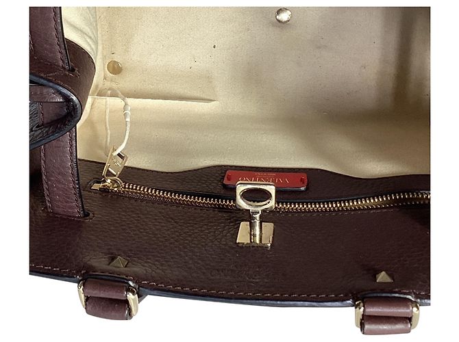 Valentino Garavani Bolso de mano Valentino Medium Joylock en cuero burdeos Roja - vista 7