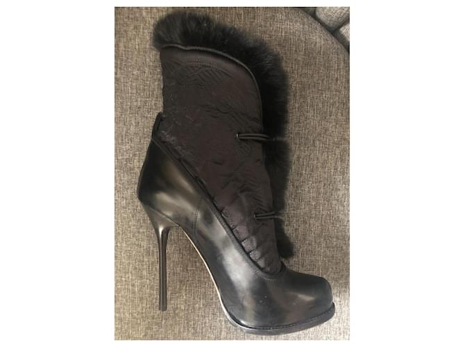Botines Dsquared2 de cuero negro - vista 3