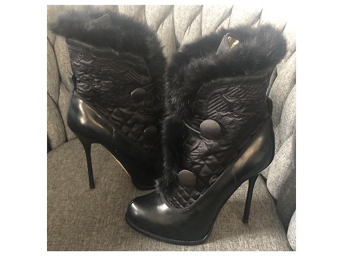 Botines Dsquared2 de cuero negro - vista 4