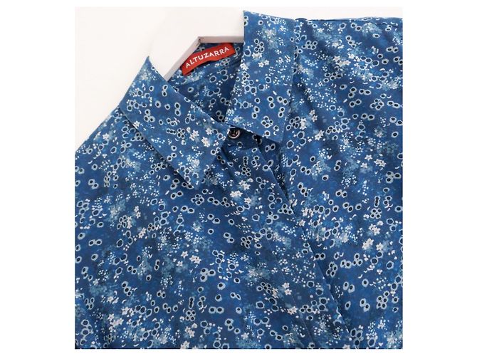 Camisa de seda azul con estampado batik Altuzarra - vista 2