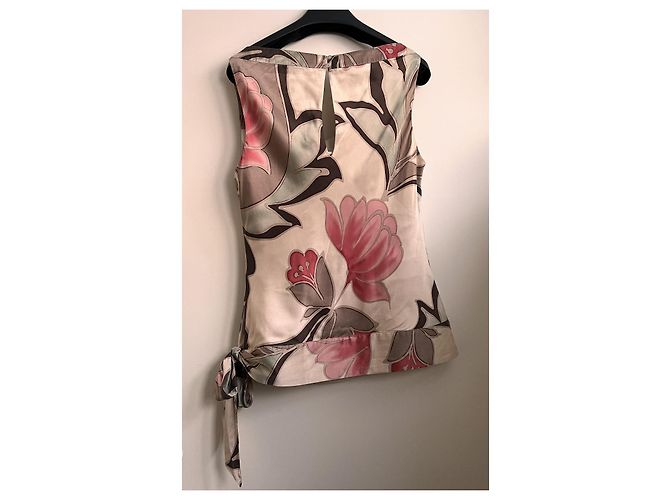 Top in seta Coast Beige - vista 3