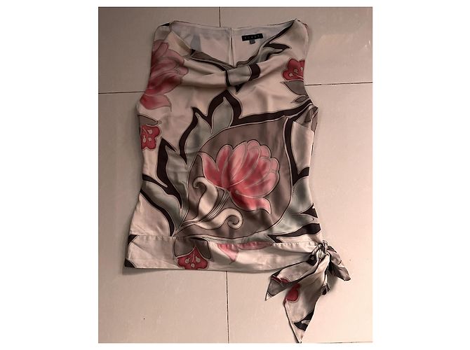 Top in seta Coast Beige - vista 6