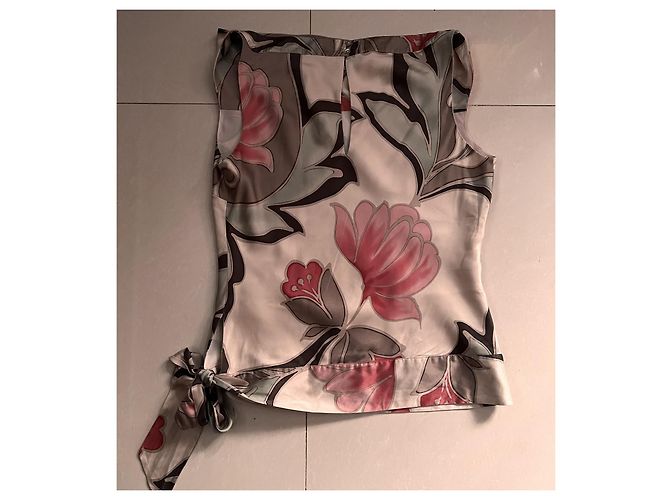 Top in seta Coast Beige - vista 7