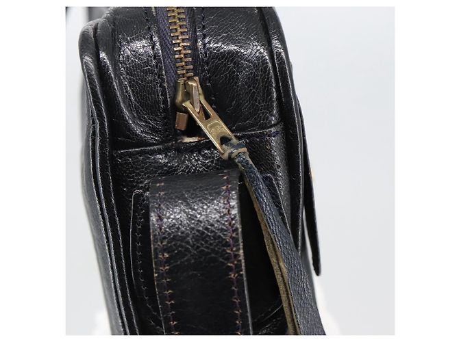 Céline Borsa a Spalla CELINE in Pelle Nera Oro Auth 103691 Nero D'oro - vista 10