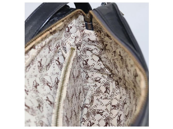 Céline Borsa a Spalla CELINE in Pelle Nera Oro Auth 103691 Nero D'oro - vista 18