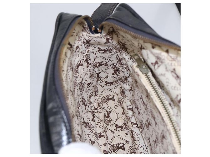 Céline Borsa a Spalla CELINE in Pelle Nera Oro Auth 103691 Nero D'oro - vista 19