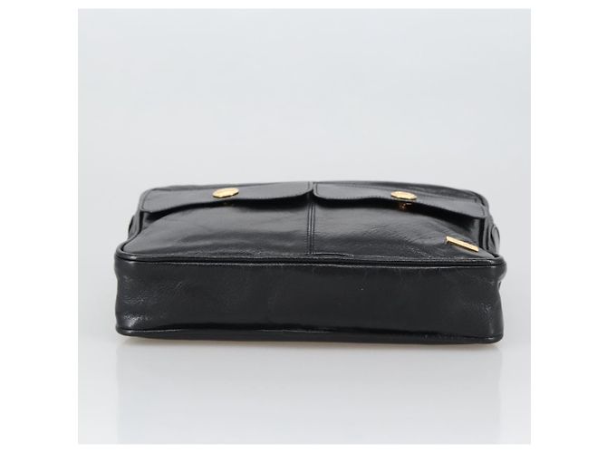 Céline Borsa a Spalla CELINE in Pelle Nera Oro Auth 103691 Nero D'oro - vista 5