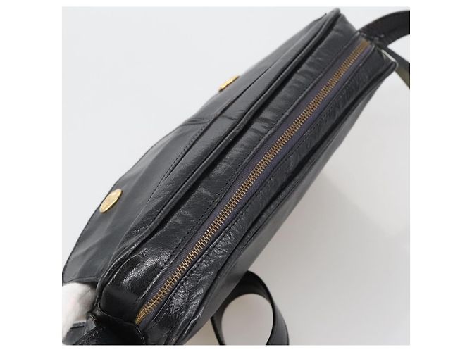 Céline Borsa a Spalla CELINE in Pelle Nera Oro Auth 103691 Nero D'oro - vista 6