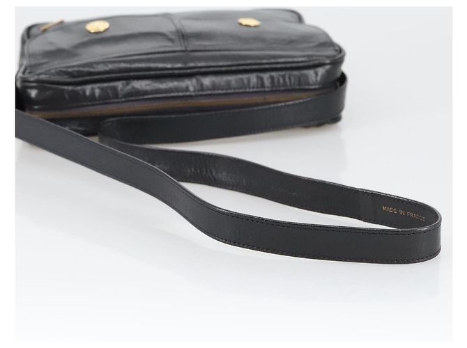 Céline Borsa a Spalla CELINE in Pelle Nera Oro Auth 103691 Nero D'oro - vista 7