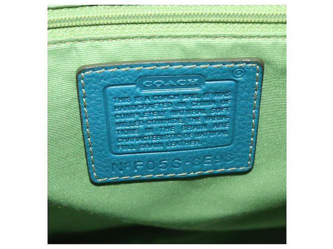 Borsa a spalla in pelle blu Coach Auth yk16171 - vista 12