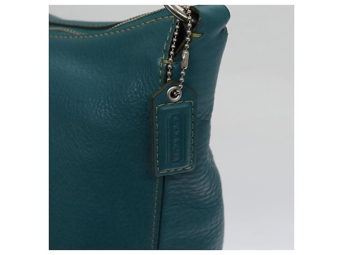 Borsa a spalla in pelle blu Coach Auth yk16171 - vista 17