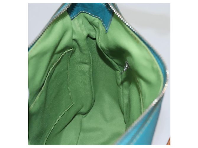 Borsa a spalla in pelle blu Coach Auth yk16171 - vista 19