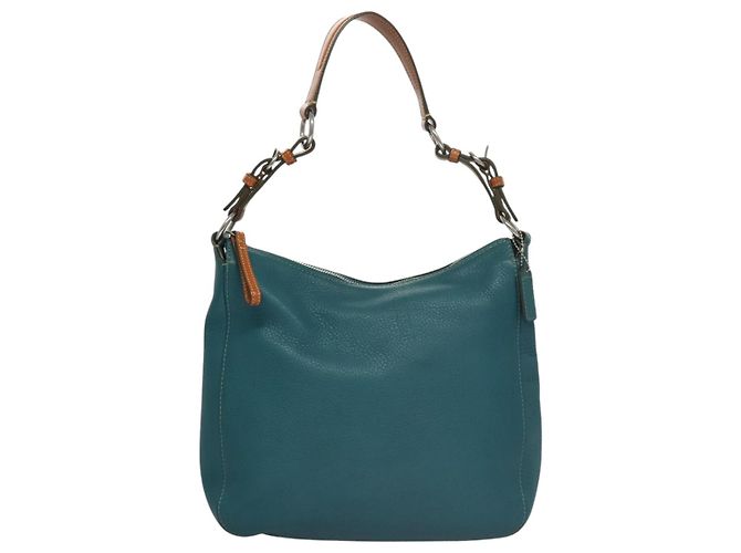 Borsa a spalla in pelle blu Coach Auth yk16171 - vista 2